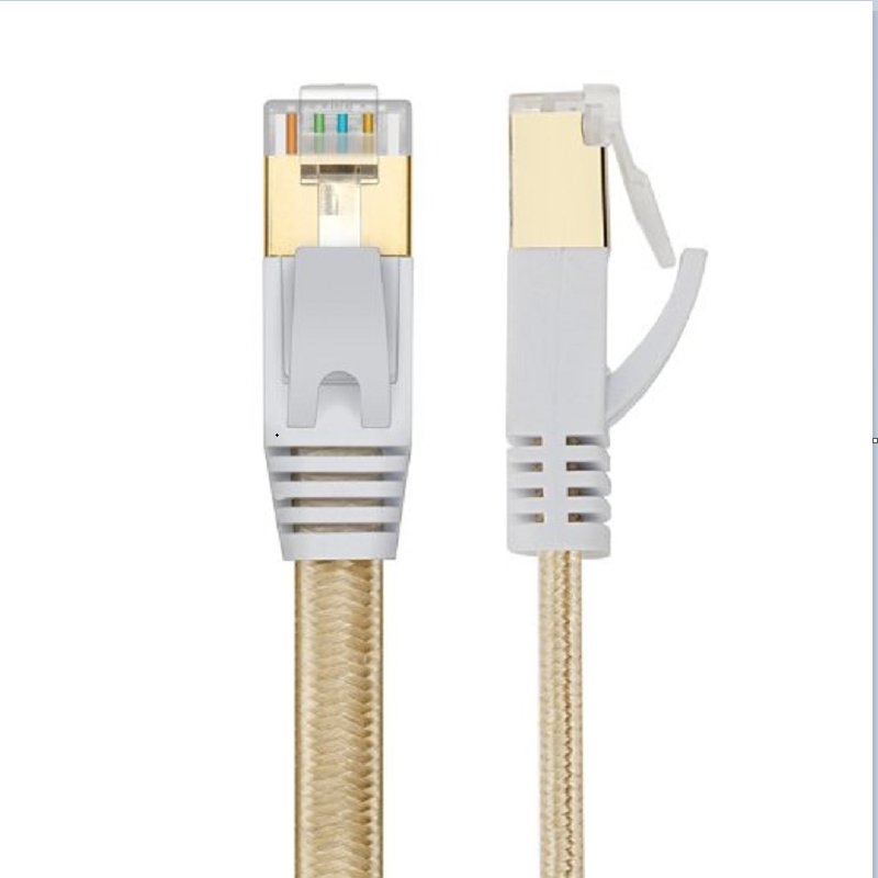 Power Over Ethernet - 純銅芯線CAT7フラットケーブルLANケーブルCAT7ケーブルRJ45パッチフラットイーサネットネットワークケーブルルータースイッチ用金メッキ