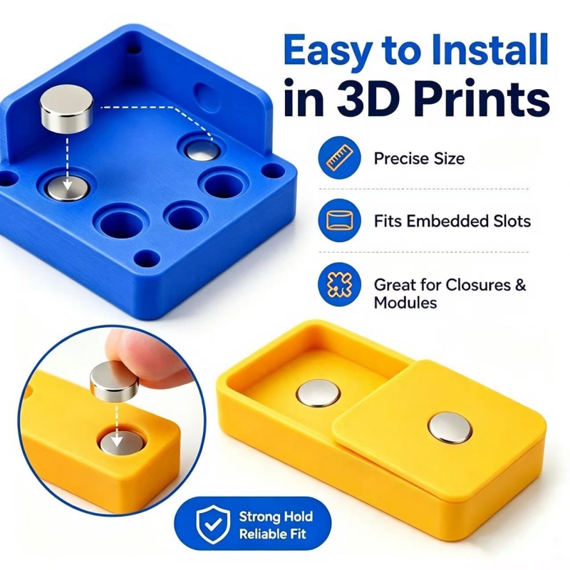 3Dプリンター用強力磁石セット。4x2mm、5x2mm、6x - Office Technician のレビューと価格