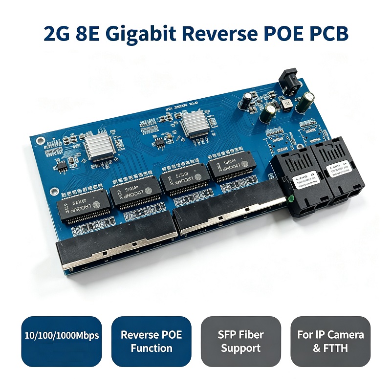 リバースPoEスイッチ 8 RJ45 2 SC シーブル光フ - Power Over Ethernet のレビューと価格